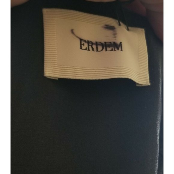 Erdem Rebecca' Women's Black Embroidered Velvet Strapless Dress, US 4, UK 8 - Picture 6 of 8